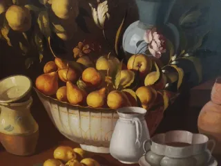 Antiguo cuadro bodegón óleo lienzo