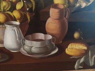 Antiguo cuadro bodegón óleo lienzo