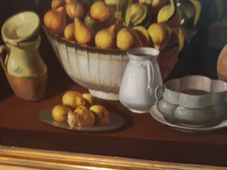 Antiguo cuadro bodegón óleo lienzo