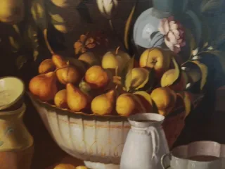 Antiguo cuadro bodegón óleo lienzo