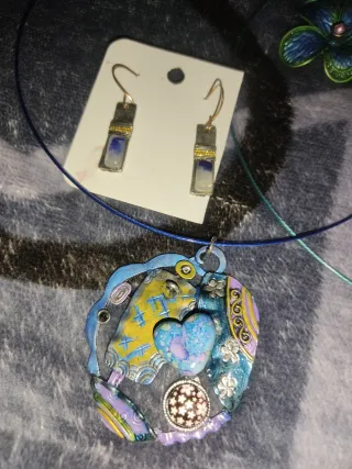 Conjunto Bisutería plata pintada Multicolor única