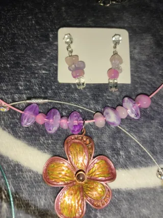 Conjunto Bisutería plata pintada Multicolor única