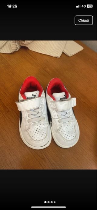Scarpe Puma bimbo bianche rosse