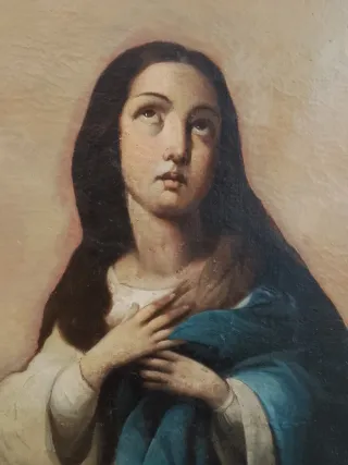 Cuadro Inmaculada Óleo Lienzo Antiguo