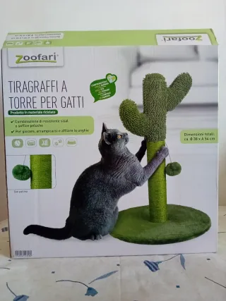 Árbol rascador para gatos diseño cactus