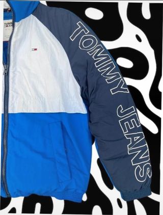 Plumifero Tommy Jeans Azul y Blanco