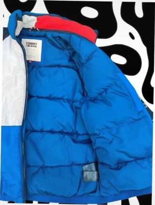 Plumifero Tommy Jeans Azul y Blanco