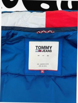 Plumifero Tommy Jeans Azul y Blanco