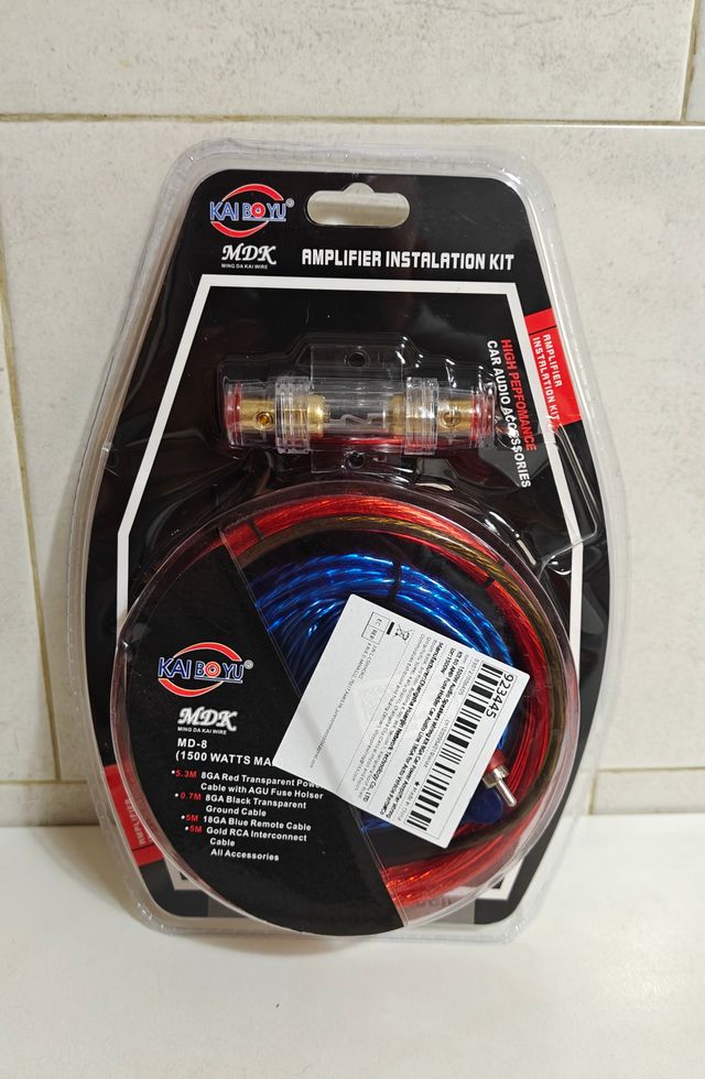 Kit Cables Amplificador 1500W para Coche Subwoofer