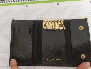 Conjunto de cartera/billetero y llavero de cuero n