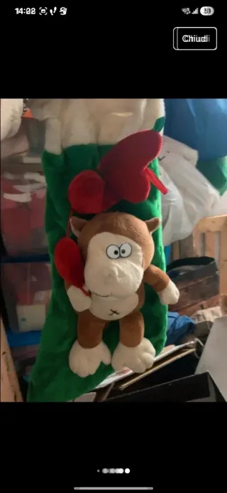 Calza Befana Peluche Scimmia Rossa