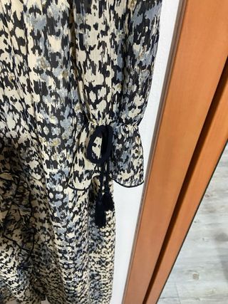 Vestido Mango Talla M Estampado Volantes