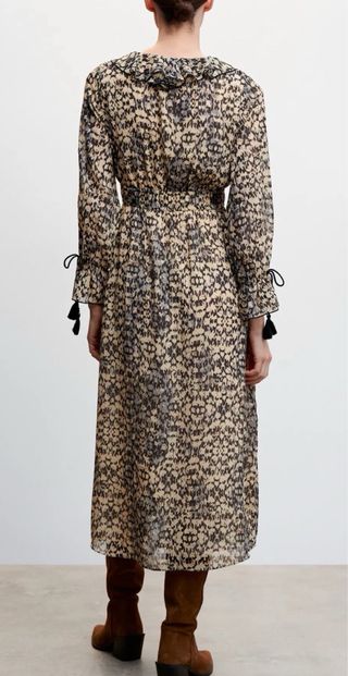 Vestido Mango Talla M Estampado Volantes