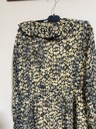 Vestido Mango Talla M Estampado Volantes