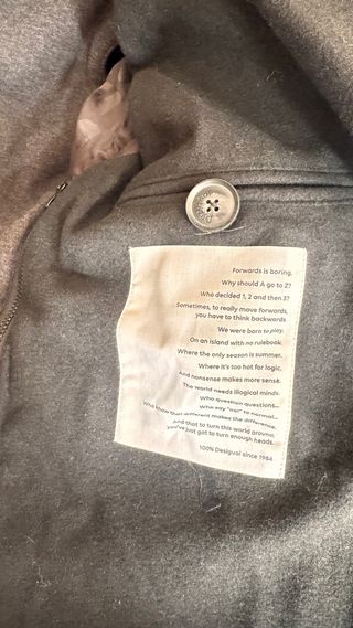 Abrigo Desigual Talla 54 Negro y Gris