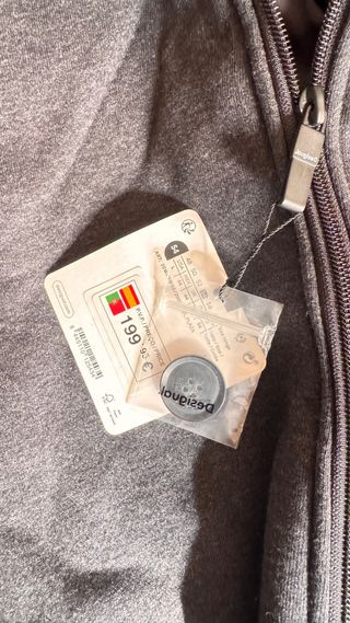 Abrigo Desigual Talla 54 Negro y Gris