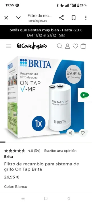 Grifo Brita ON TAP Pro V-MF + 2 filtros