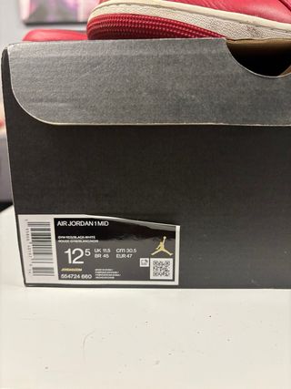 Air Jordan 1 Mid Scarpe da Basket Rosse e Nere