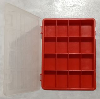 3 scatole porta minuterie rosse grandi