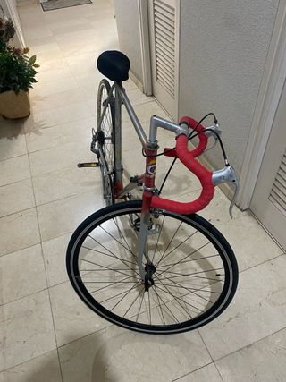 Bicicleta Vintage Roja y Plateada