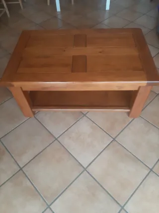 Mesita auxiliar rústica madera maciza