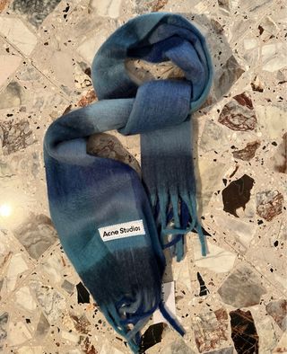 Sciarpa Acne Studios blu e verde acqua
