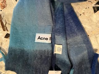 Sciarpa Acne Studios blu e verde acqua