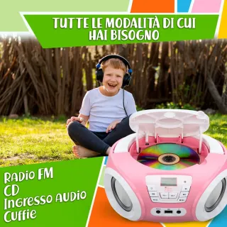 Lettore CD Bambini Tiny Geeks Rosa