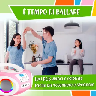 Lettore CD Bambini Tiny Geeks Rosa