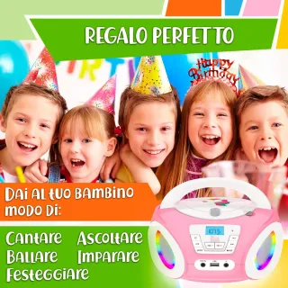 Lettore CD Bambini Tiny Geeks Rosa