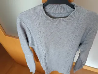 Jersey invierno gris trenzado