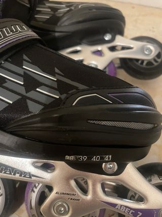 Patines en línea negros y morados talla 38-41