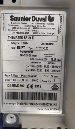 RECAMBIOS / DESPIECE SAUNIER THEMA TEK SF24 E