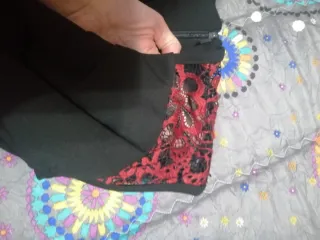 Abito Maidoma nero e rosso taglia M