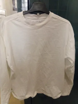 Polo manga larga blanco zara