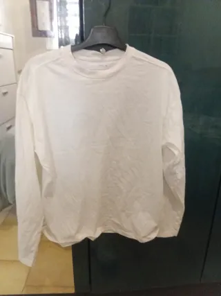 Polo manga larga blanco zara