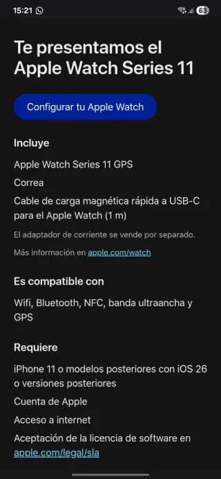 Apple Watch Serie 11 46mm Nuevo.