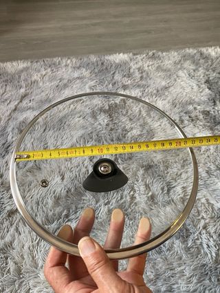 Tapa de sartén de cristal y metal