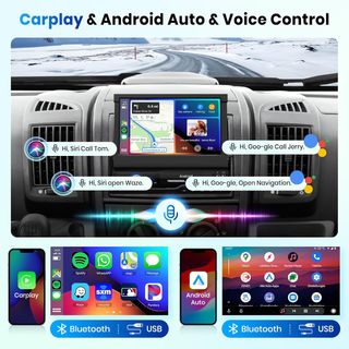 Radio Android 2+64G 1 DIN 7” Retráctil Carplay