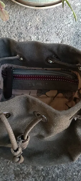 Bolso de mano Esprit marrón y plateado