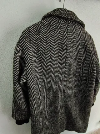 Abrigo Stradivarius Negro/Gris Talla M