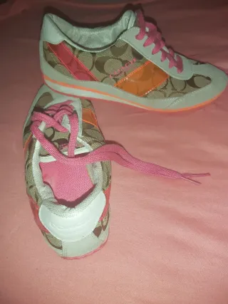 Deportivas Coach Mujer Beige y Rosa