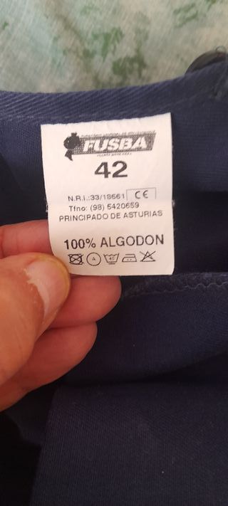 Pantalón de trabajo azul y naranja