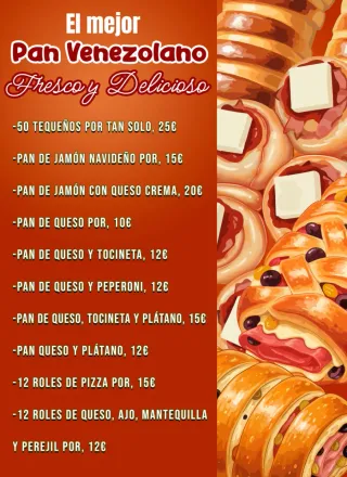 Pasapalos y panes tipo venezolano