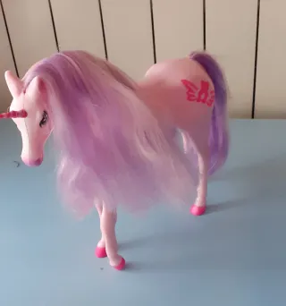 Caballo unicornio rosa para muñeca