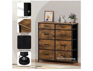 Cómoda WOLTU 8 Cajones Tela Marco Metal