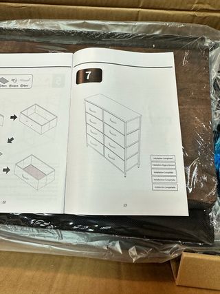 Cómoda WOLTU 8 Cajones Tela Marco Metal