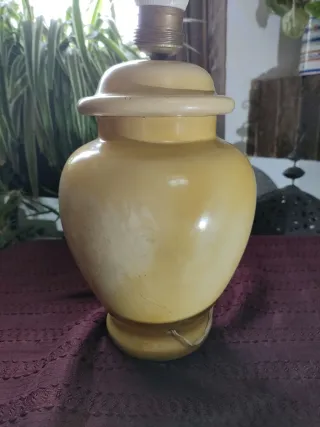 Base Lámpara Cerámica Vintage Escena Ecuestre