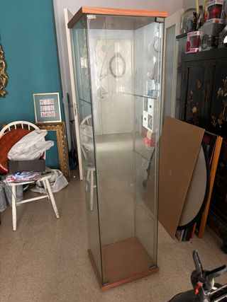 Vitrina de cristal y madera SIN BALDAS