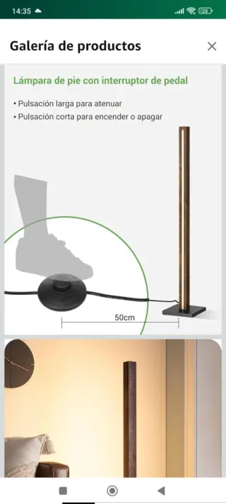 Lámpara de pie moderna madera y luz LED